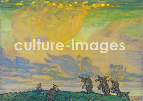 Nicholas Roerich, The Great Sacrifice. Stage design for the ballet The Rite of Spring (Le Sacre du Printemps) by I. Stravinsky