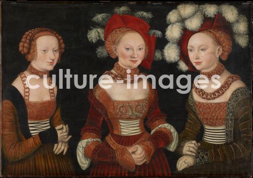 Lucas Cranach der Ältere, Princesses Sibylle (1515-1592), Emilie (1516-1591) and Sidonie (1518-1575) of Saxony