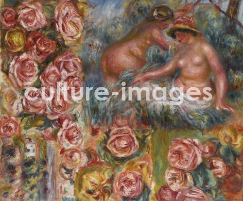 Pierre Auguste Renoir, Study of nude female figures and flowers