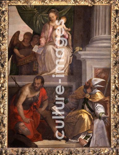 Paolo Veronese, Madonna Enthroned with Child, St John the Baptist, St Louis of Toulouse and Donors