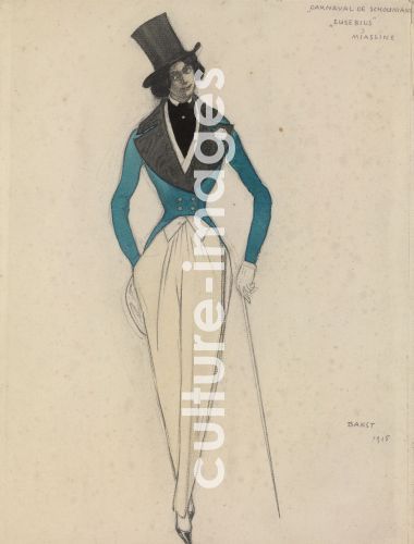 Léon Bakst, Costume design for the ballet Carnaval by R. Schumann