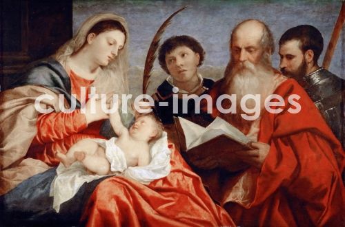 Tizian, The Virgin and Child with Saints Stephen, Jerome and Maurice