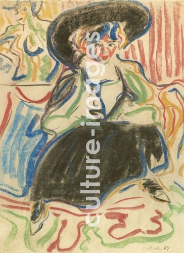 Ernst Ludwig Kirchner, Seated Girl with Hat