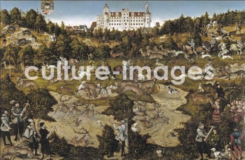 Lucas Cranach der Ältere, Hunt in Honour of Emperor Charles V at Torgau Castle