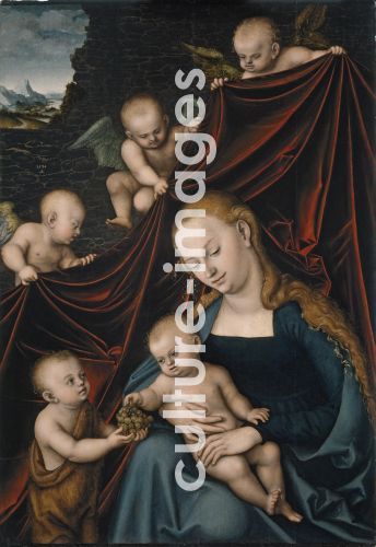 Lucas Cranach der Ältere, The Virgin and Child with Saint John and Angels