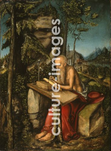 Lucas Cranach der Ältere, Saint Jerome in a Rocky Landscape
