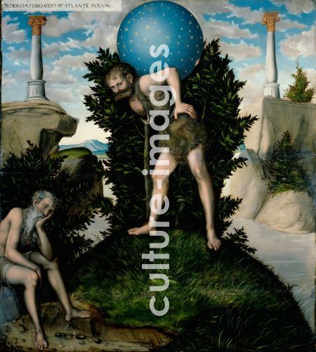 Lucas Cranach der Ältere, Atlas and Hercules (From The Labours of Hercules)