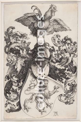 Albrecht Dürer, Coat of Arms with a Lion and a Cock