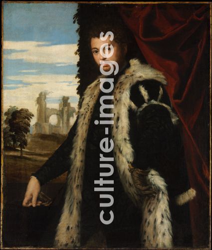 Paolo Veronese, Portrait of a Young Man Wearing Lynx Fur