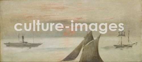 Édouard Manet, Boats at Sea, Sunset