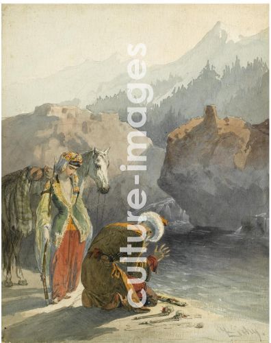 Zichy, Mihály, The prayer (From the Series Scènes du Caucase)