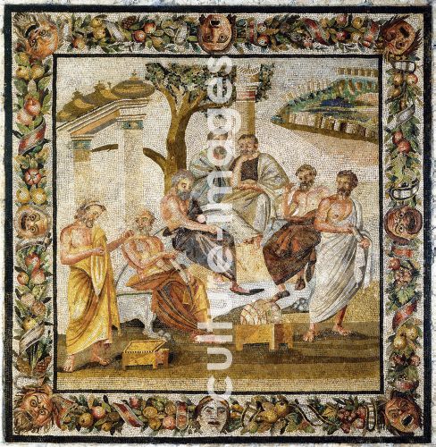 Platonic Academy. Mosaic from Pompeii