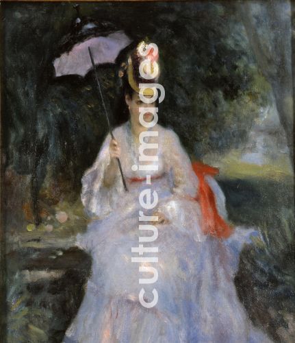 Pierre Auguste Renoir, Woman with a parasol sitting in a garden
