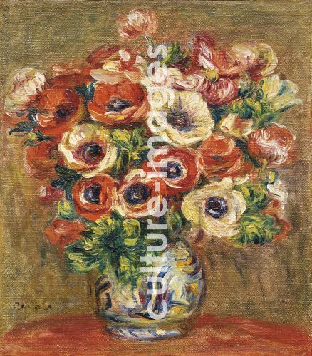 Pierre Auguste Renoir, Anemones in a Vase