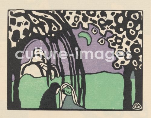 Wassily Wassiljewitsch Kandinsky, Zwei Frauen in Mondlandschaft. Aus "Klänge"