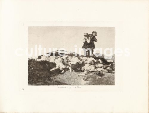 Franciscode Goya, Los Desastres de la Guerra (Die Schrecken des Krieges), Blatt 18. Enterrar y callar (Einscharren und schweigen)