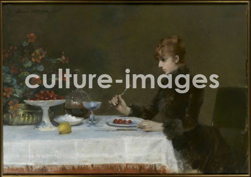 Louise Abbéma, Abbéma, Louise (1853-1927), Sarah Bernhardt à table, Gouache, pastel on