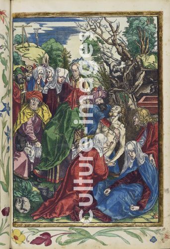 Albrecht Dürer, Christus wird ins Grab gelegt. Aus der Großen Passion (Passio domini nostri Jesu)