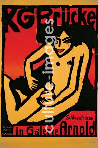 Ernst Ludwig Kirchner, Ausstellungsplakat der Künstlergruppe "Die Brücke" in der Galerie Arnold in Dresden