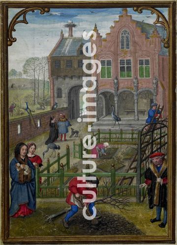 Simon Bening, The Hours of Hennessy (Hours of Notre-Dame). Labors of the Months: March