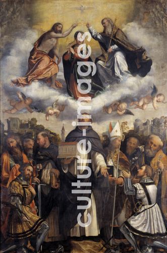 Gerolamo Romanino, Coronation of the Virgin and St. Dominic between Saints