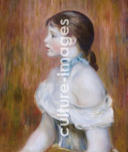 Pierre Auguste Renoir, Renoir, Pierre Auguste (1841-1919), Jeune fille au ruban bleu (Girl with blue ri