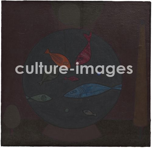 Paul Klee, Klee, Paul (1879-1940), Fishes in a Circle, Tempera and oil on cardboard, Modern, 1926,
