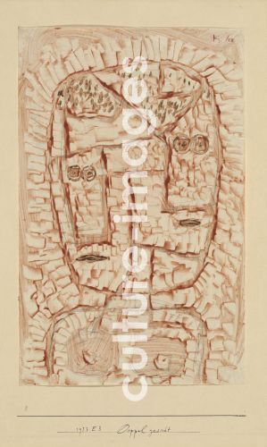 Paul Klee, Klee, Paul (1879-1940), Double face, Tempera on paper, Modern, 1933,