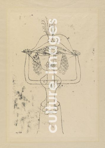Paul Klee, Klee, Paul (1879-1940), Singer of the Comic Opera (Sängerin der komischen Oper), Lithography, Modern, 1925,