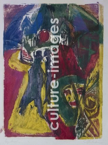 Ernst Ludwig Kirchner, Street with Cocotte. Berlin Street Scene