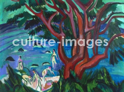Ernst Ludwig Kirchner, Red tree at the beach