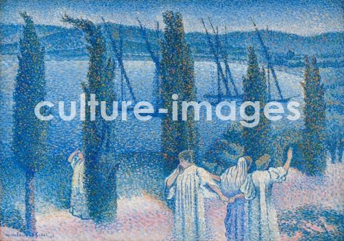 Henri Edmond Cross, Nocturne with Cypresses (Nocturne aux cyprès)