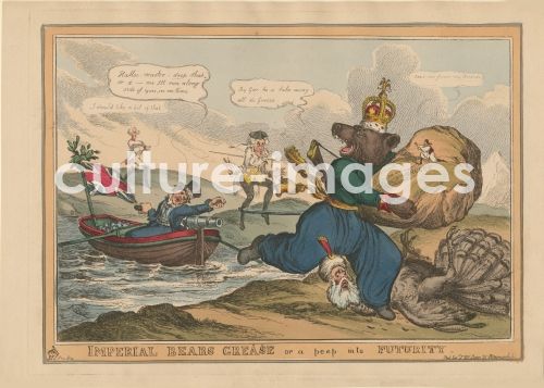 William Heath, Imperial Bears Grease (Greece) or a peep into futurity. Caricature on the Russo-Turkish War, 1828-1829