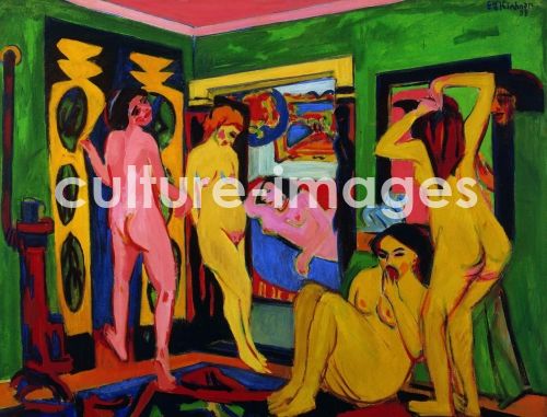 Ernst Ludwig Kirchner, Bathers in a room