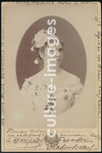 Unbekannter Fotograf, Porträt von Sängerin Jelisaweta Lawrowskaja (1845-1919)