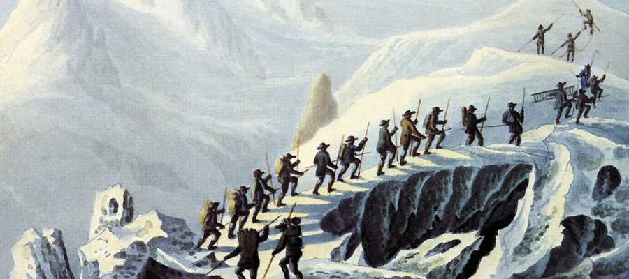 First Expedition to the Top of the Mont Blanc, 1787