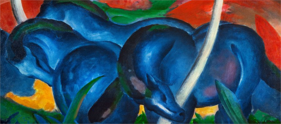 Franz Marc - Die grossen blauen Pferde (Ausschnitt)