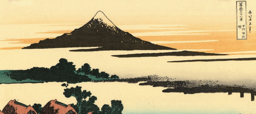 Dawn at Isawa in the Kai province, from a Series 36 Views of Mount Fuji