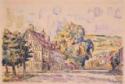 Paul Signac, Straße mit einem Fachwerkhaus in der Normandie