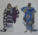 Léon Bakst, Phaedra und Theseus. Kostümentwurf zum Theaterstück Hippolytos von Euripides