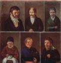 Russischer Meister, Portraits of the Estate employees. Six persons