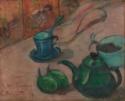 Émile Bernard, Still life with teapot, cup and fruit