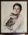 Valentin Alexandrowitsch Serow, Portrait of Kleopatra Obninskaya with a Hare
