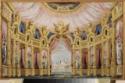 Russischer Meister, Hall with a collonade. Stage design for a theatre play