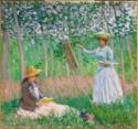 Claude Monet, In the Woods at Giverny: Blanche Hoschedé at Her Easel with Suzanne Hoschedé Reading