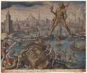Philipp Galle, The Colossus of Rhodes (from the series The Eighth Wonders of the World) After Maarten van Heemskerck