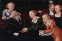 Lucas Cranach der Ältere, Old man beguiled by courtesans