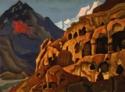 Nicholas Roerich, Power of the Caves. From the Maitreya Series