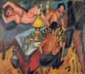 Ernst Ludwig Kirchner, Erich Heckel and Otto Mueller playing Chess