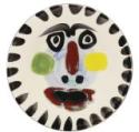 Pablo Picasso, Face No. 202 (A.R. 495) in black, blue, yellow, green and red